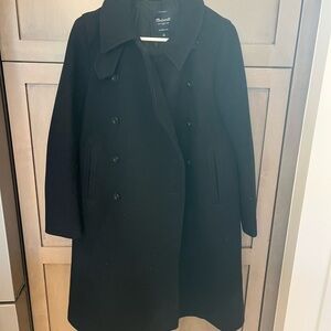 Women's Navy Double-Breasted Coat